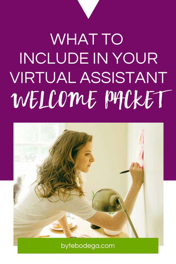 virtual assistant creating welcome packet