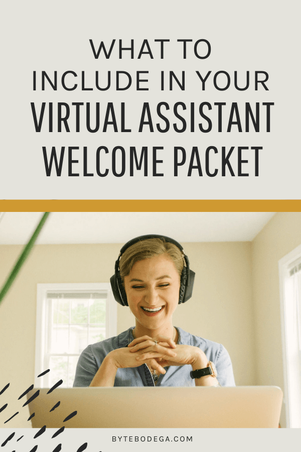 virtual assistant creating welcome packet