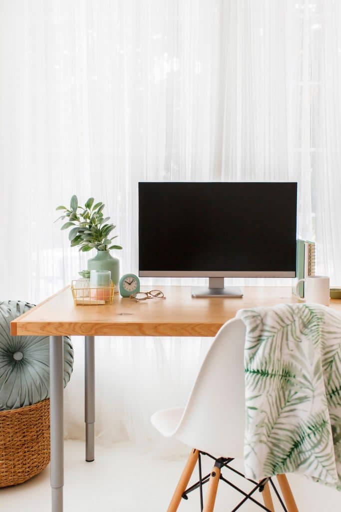 styled home office to take a client discovery call
