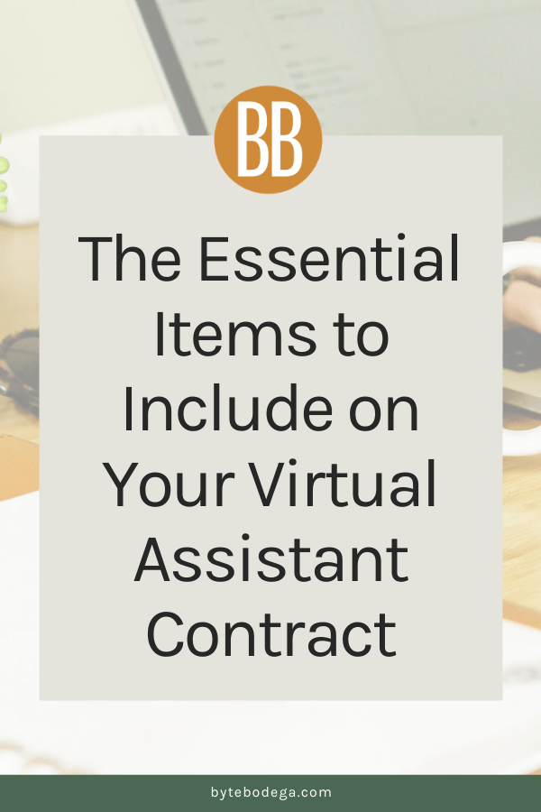 what to include on your virtual assistant contract graphic