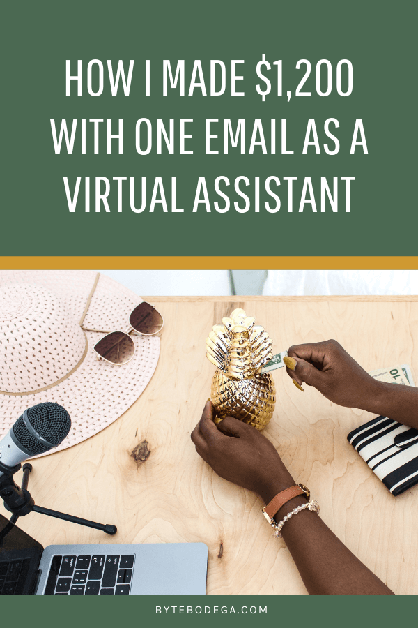 how i made 1,200 dollars as a virtual assistant graphic