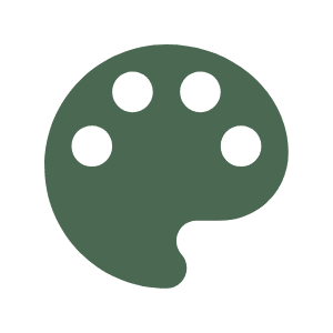 green paint palette icon for graphic design