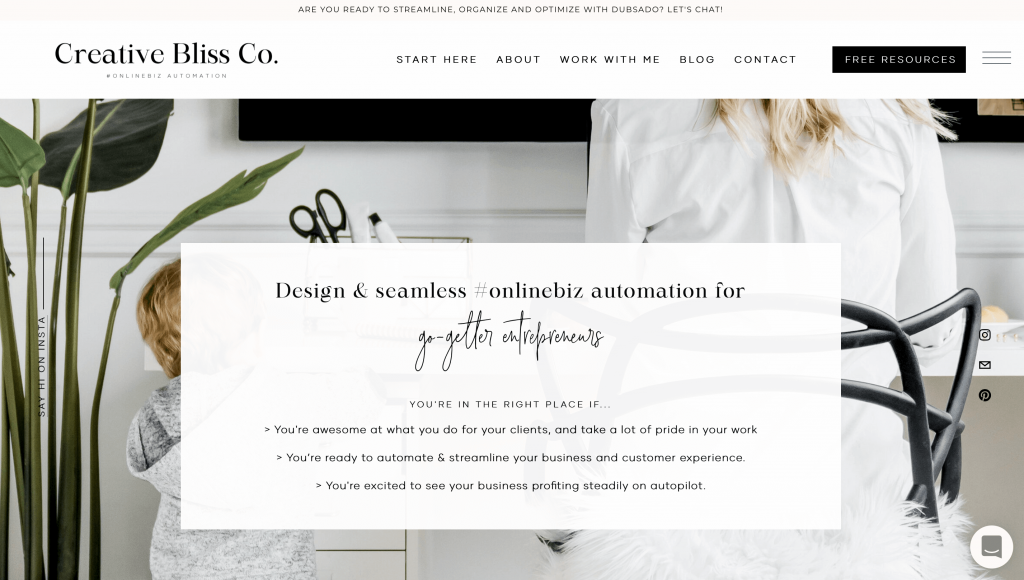 creative bliss co va website